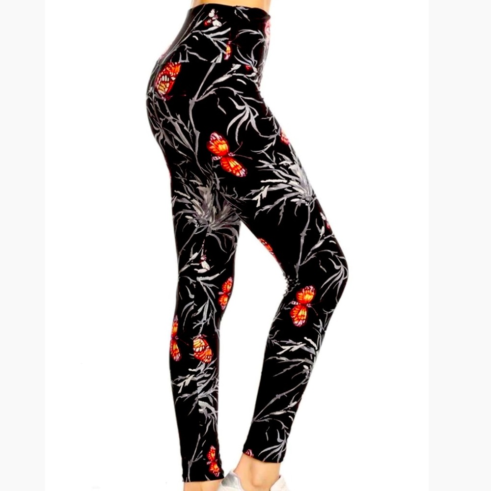 Butterfly Garden Leggings.  High Waist